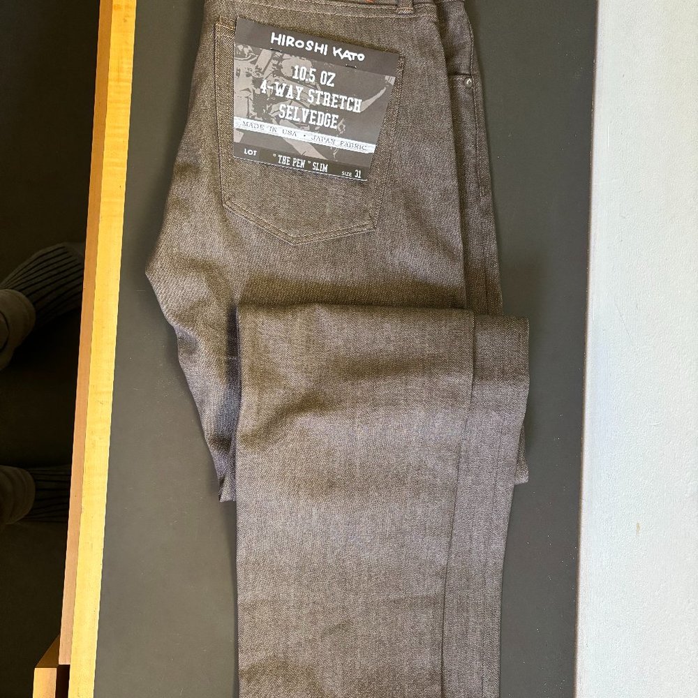 Hiroshi Kato - Jeans - Brown Raw - Pen Slim - Size 31 waist